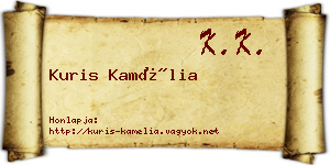 Kuris Kamélia névjegykártya